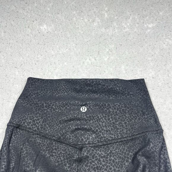 Lululemon Leggings Womens Size 4 Black Stretch Athleisure Leopard  Print - Picture 8 of 11